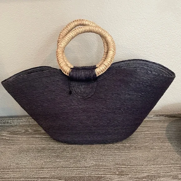 Rataan Weave Straw Handbag - Picture 2 of 4
